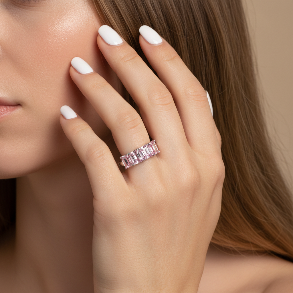 Anel Quad Lux Light Pink