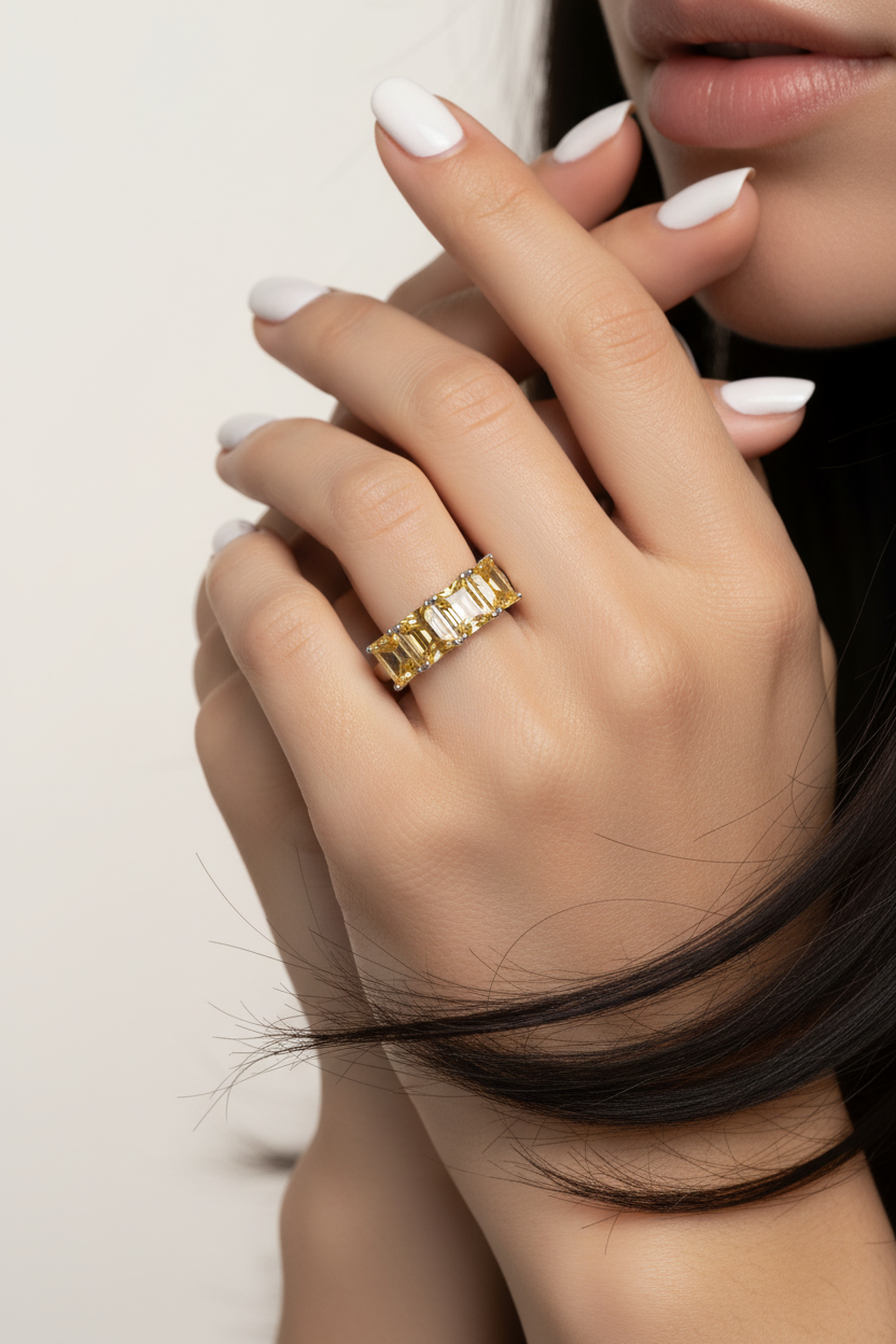Anel Quad Lux Citrino