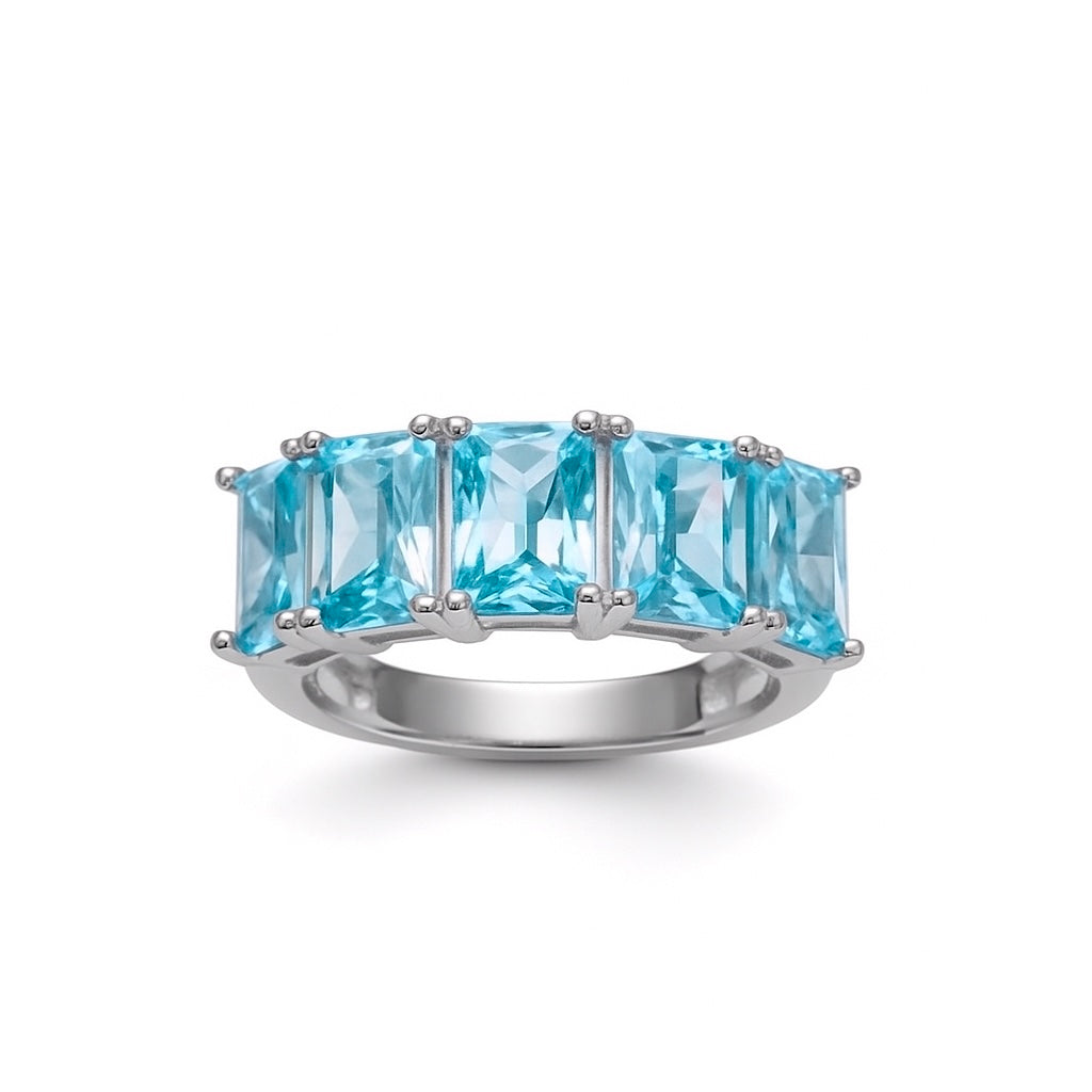 Anel Quad Lux Azul Acqua