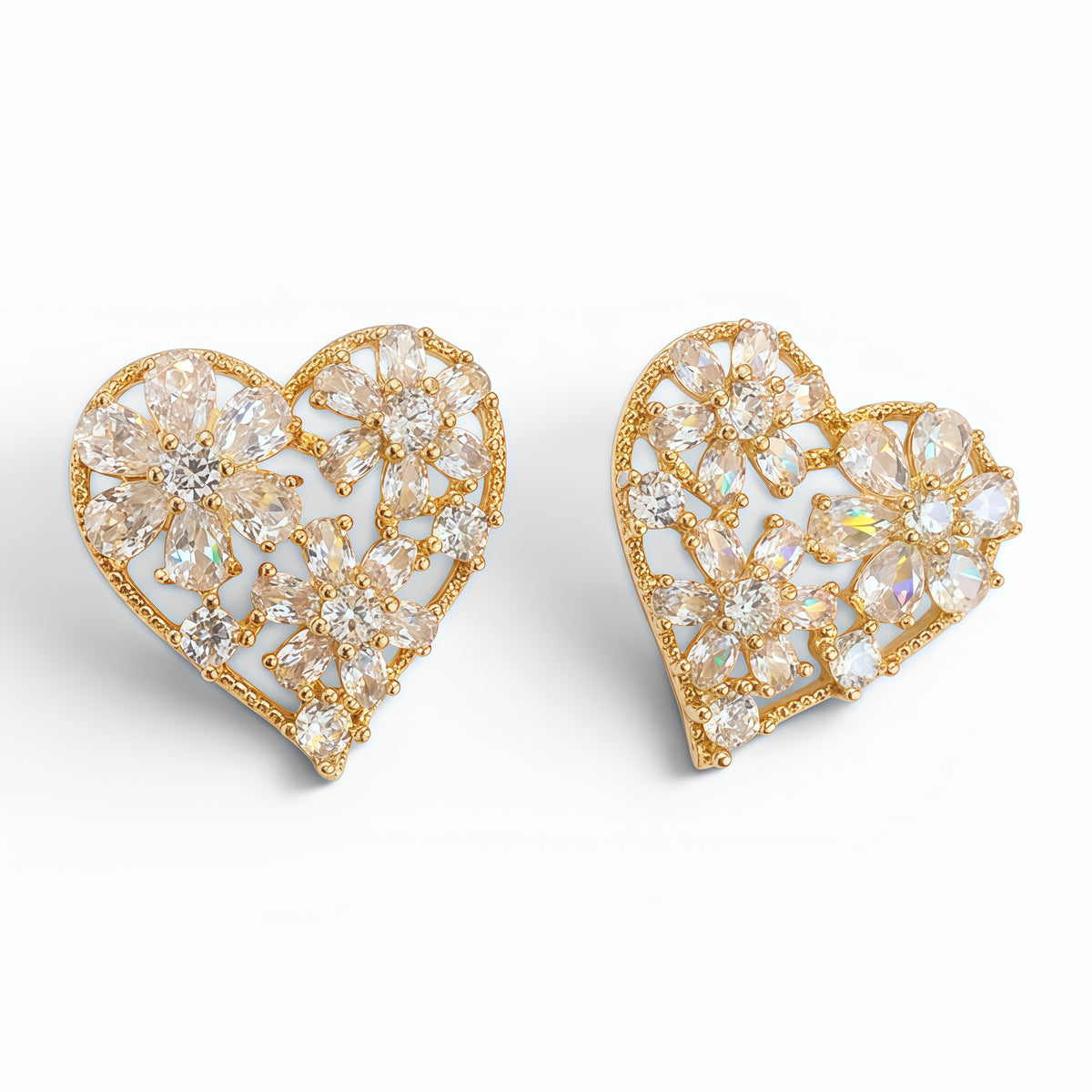 Brinco Coração Flower