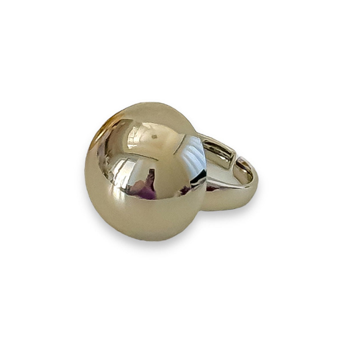 Anel Bola em Ródio Regulável