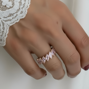 Anel Navete Light Pink