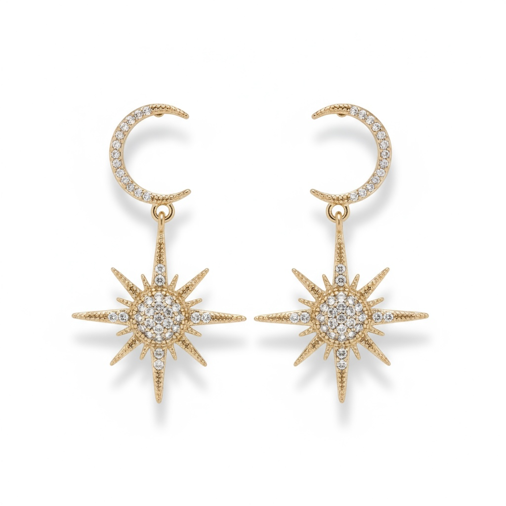 Brinco Lua e Estrela Luxo