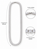 Riviera 3 Pontas 4mm Cristal