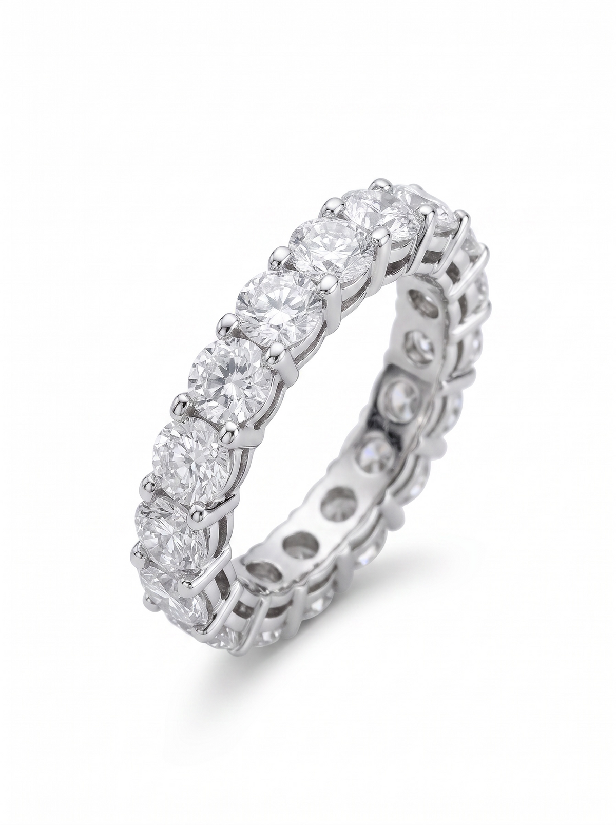 Anel Glow Cristal Rodio