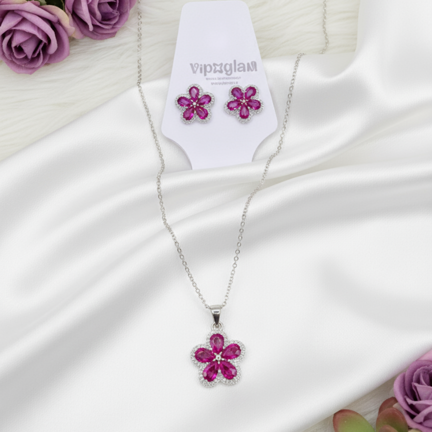 Conjunto Flower (Colar + Brinco)