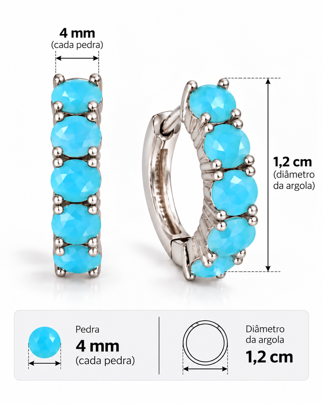 Argola Aurora Nano Turqueza