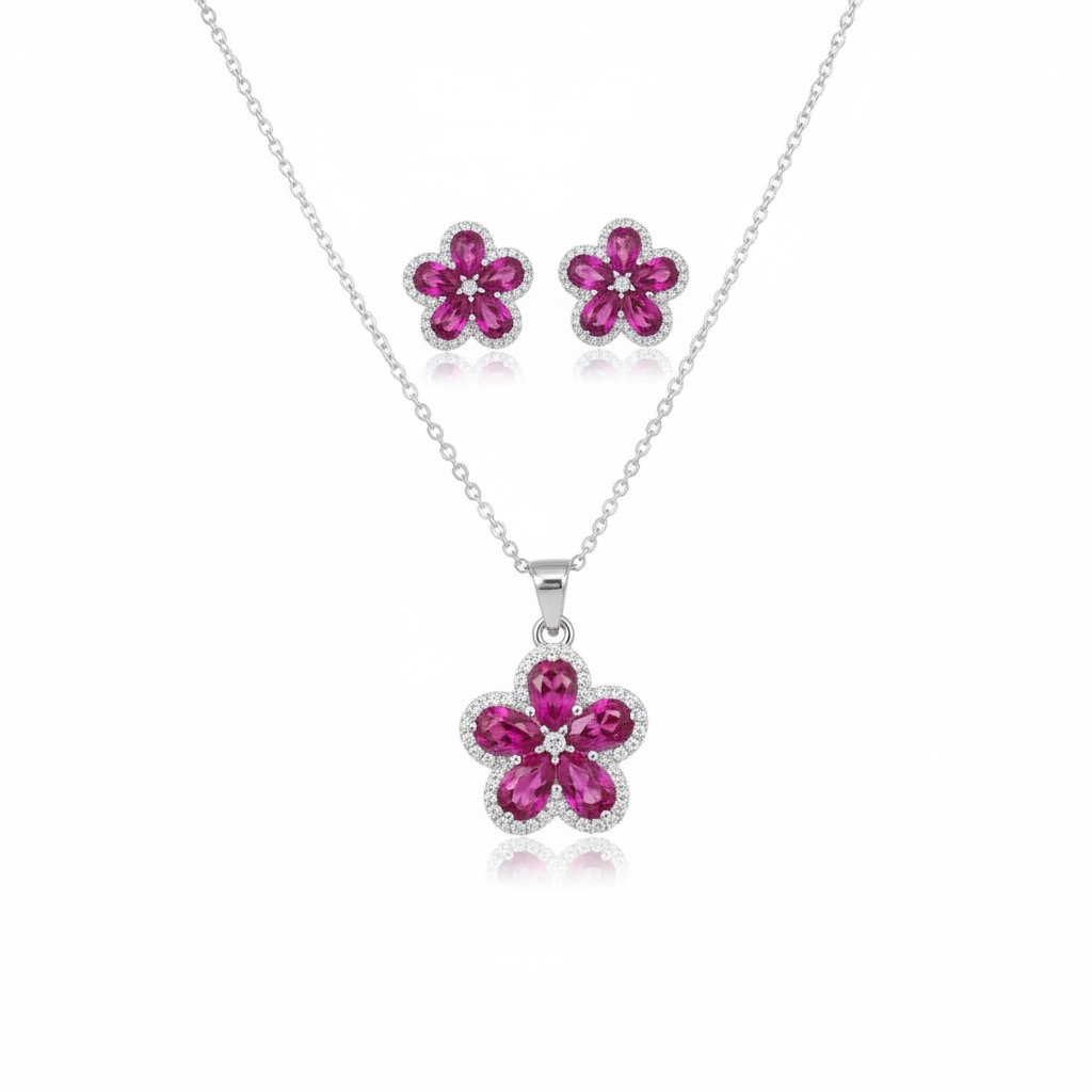Conjunto Flower (Colar + Brinco)
